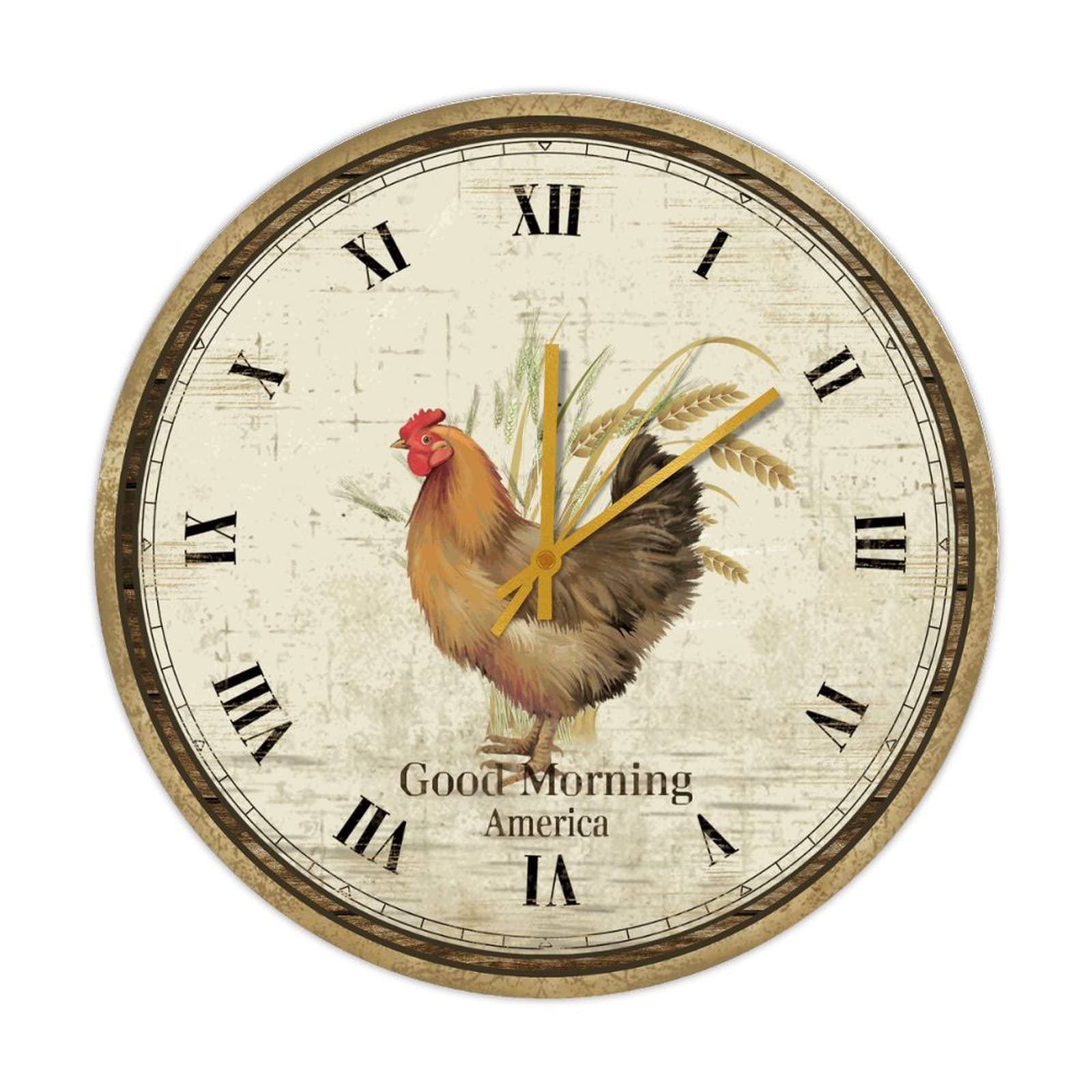 Horloge ronde en bois avec coq, le cadeau idéal de crémaillère