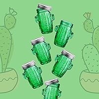 Vista 5 de Juego de 6 vasos de chupito Mason de 3 onzas, vasos de chupito de cactus, lindos vasos de chupito, chupitos de tequila