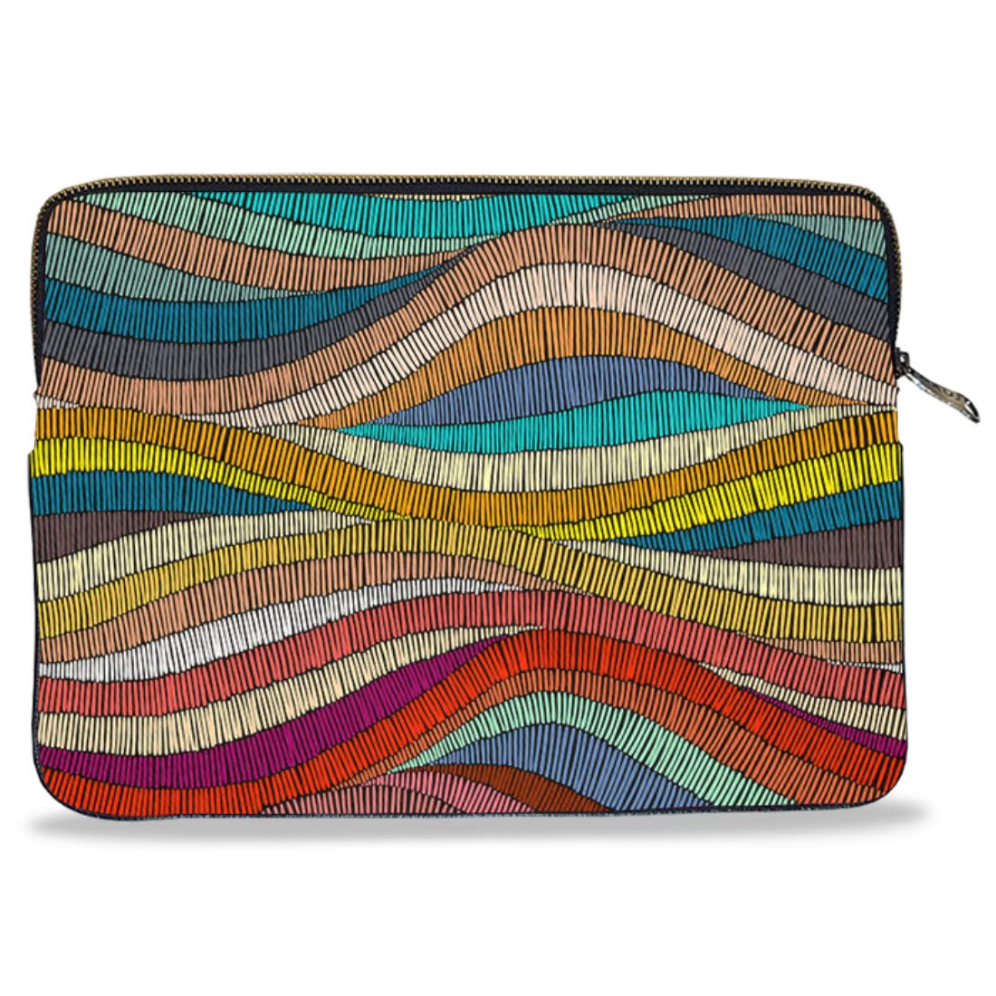 MAUJ Multicolor Wave Design Canvas Laptop Sleeve for 13.3