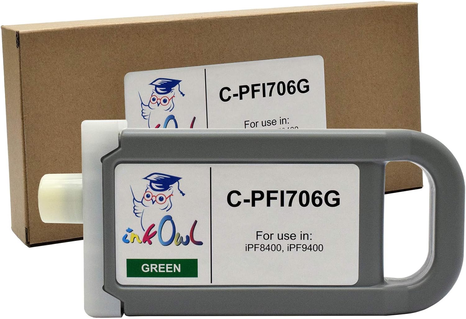 InkOwl Compatible Ink Cartridge Replacement for Canon PFI-706G (700ml, Green) for iPF8400, iPF9400 Printers