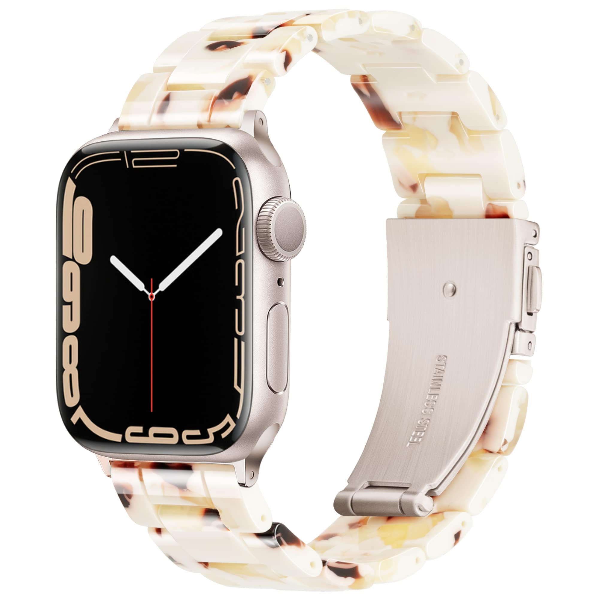 Walinata Compatible With Apple Watch Ultra Series 8 Series 7 Band 49mm 45mm 44mm 42mm 41mm 38mm 40mm Starlight Lightweight Resin Strap For iWatch Ultra Series 8 Series 7 6 SE 5 4 3 2 1 for Women Men
