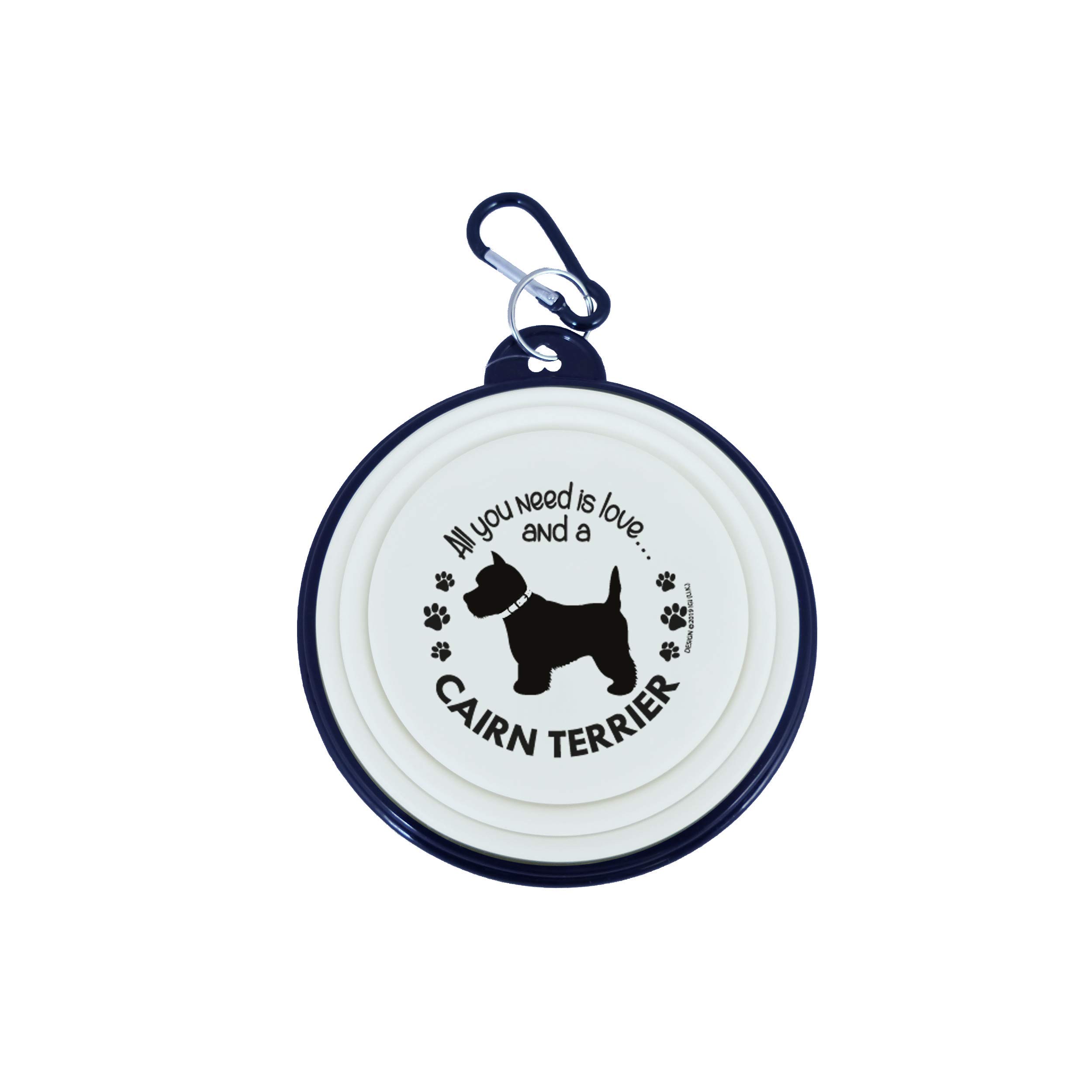 Travel Dog Bowls - Collapsible Bowl - Small Dogs (Cairn Terrier)