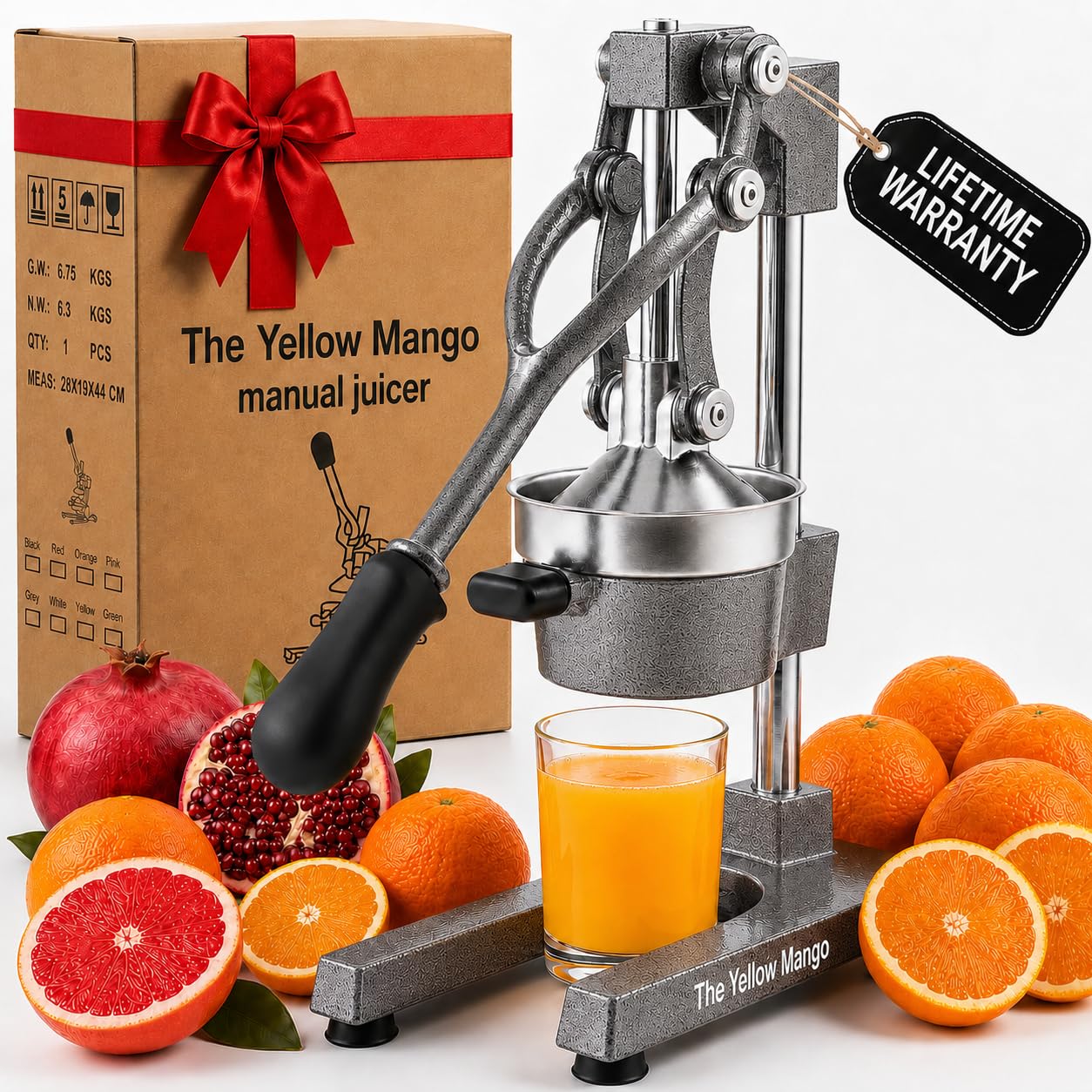 Photo 1 of Kitchen Cast Iron Juicer - Manual Citrus Press & Orange Squeezer - Easy-to-Clean Heavy Duty Manual Juicer, Professional Citrus Juicer - Orange Juicer - Stainless Steel Lemon Squeezer (Grey)