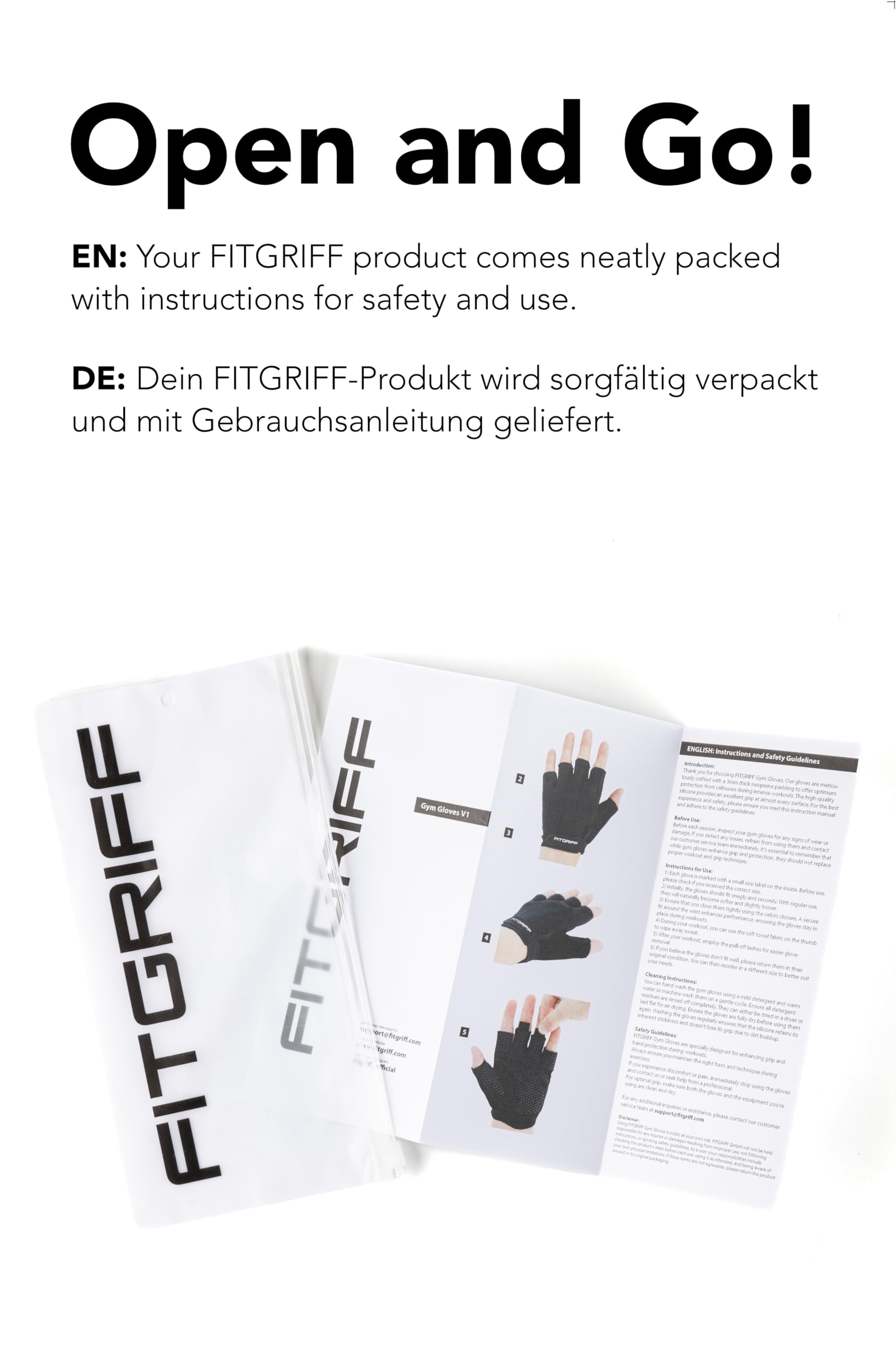 Fitgriff® Guanti Palestra Uomo e Donna (Imbottiti) - Guanti da Fitness Antiscivolo per Allenamento - Accessori Sollevamento Pesi