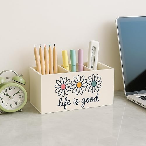Miniatura 5 de Portalápices inspirador para escritorio, regalos motivacionales para mujeres, diseño de margaritas de moda, para brochas de maquillaje y cepillo de