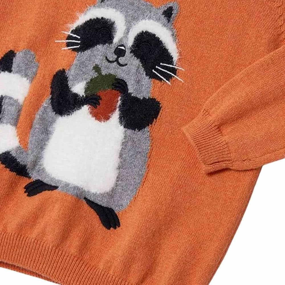 Mayoral Sweter dziecięcy 6-24 miesiące - pomarańczowy sweter z haftem szopa, ciepły i wygodny zimowy sweter, odzież codzienna jesień zima, 2305