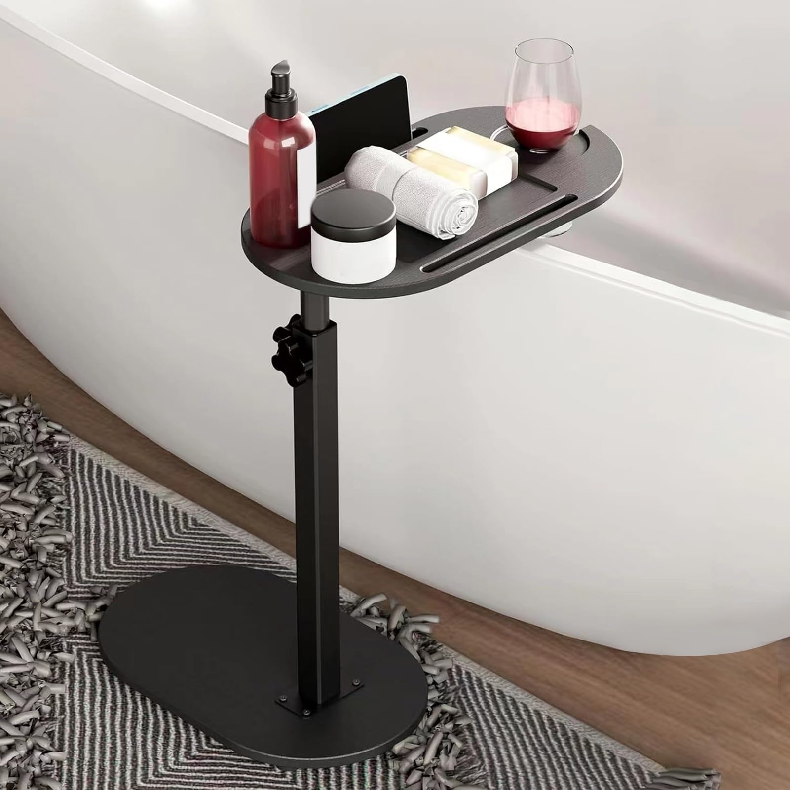 Ejoyous mesa auxiliar giratoria 360 grados para sofá, mesita de noche, mesa de cama, portátil, madera