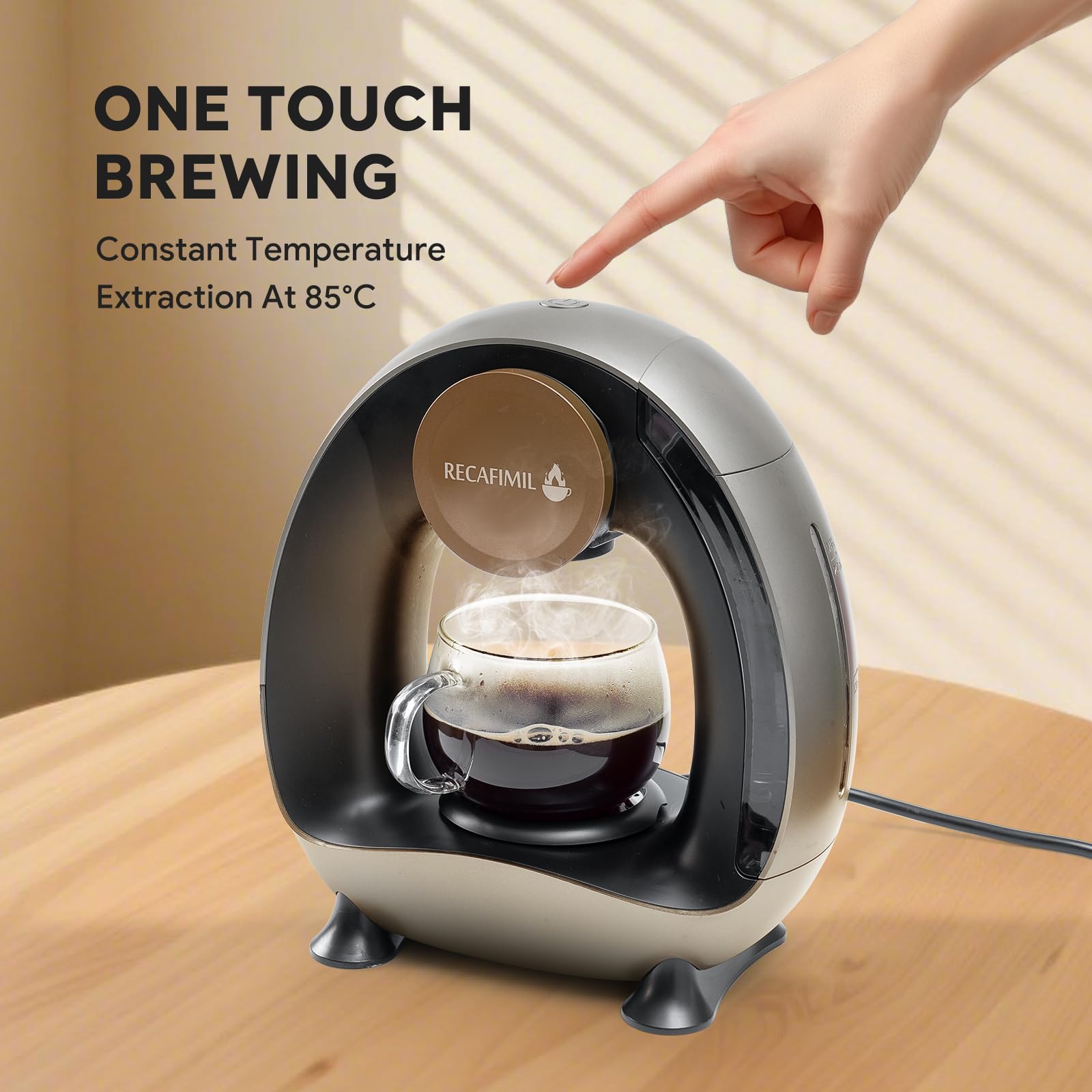 RECAFIMIL MINI Q Coffee Maker - K-Cup & Ground Coffee -4