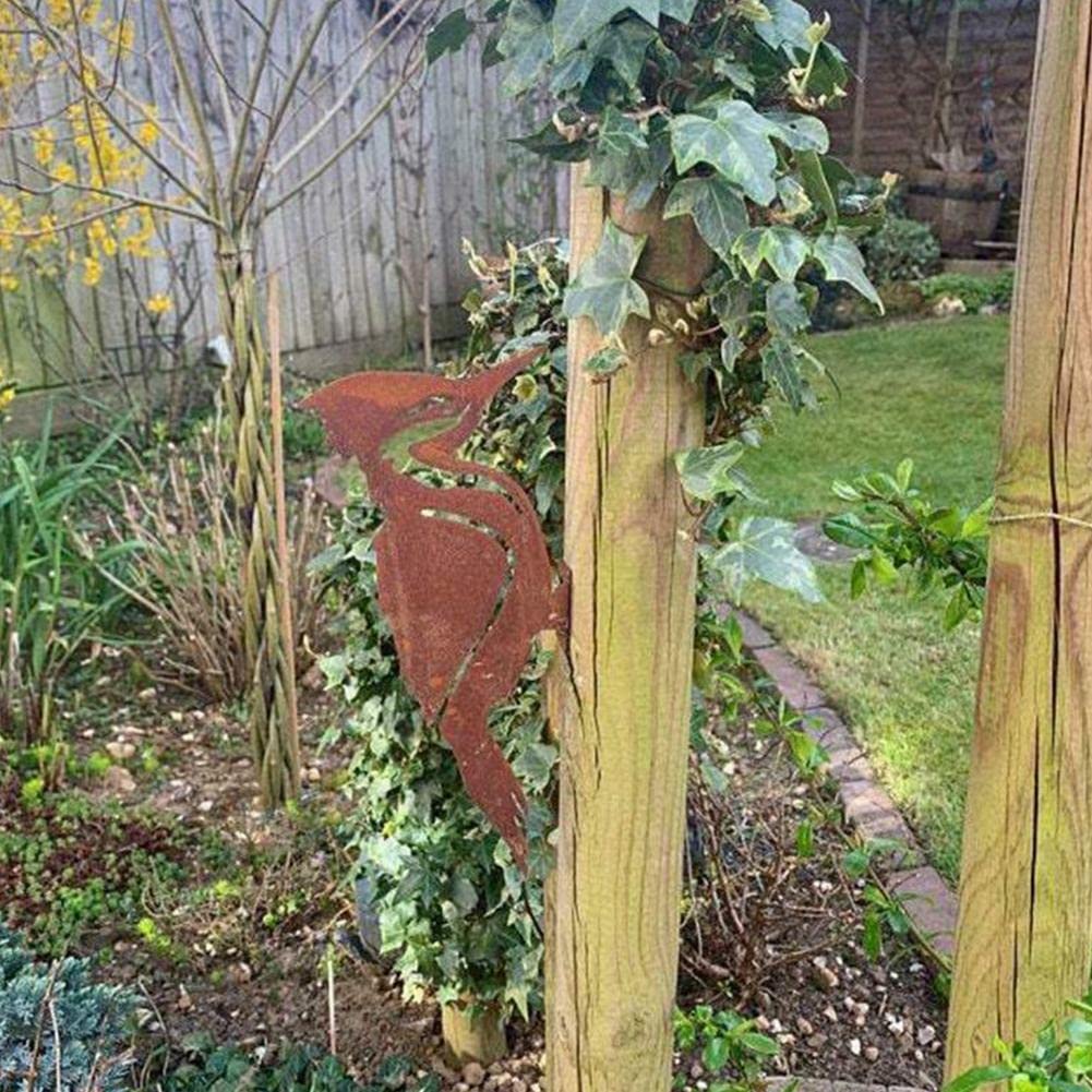 Rusty Metallo Uccello Silhouette Decorazione Giardino Picchio Uccello Ruggine Ferro Battuto Scultura Arte Outdoor Giardino Paese Giardino Giardino Recinzione Albero Decorazione