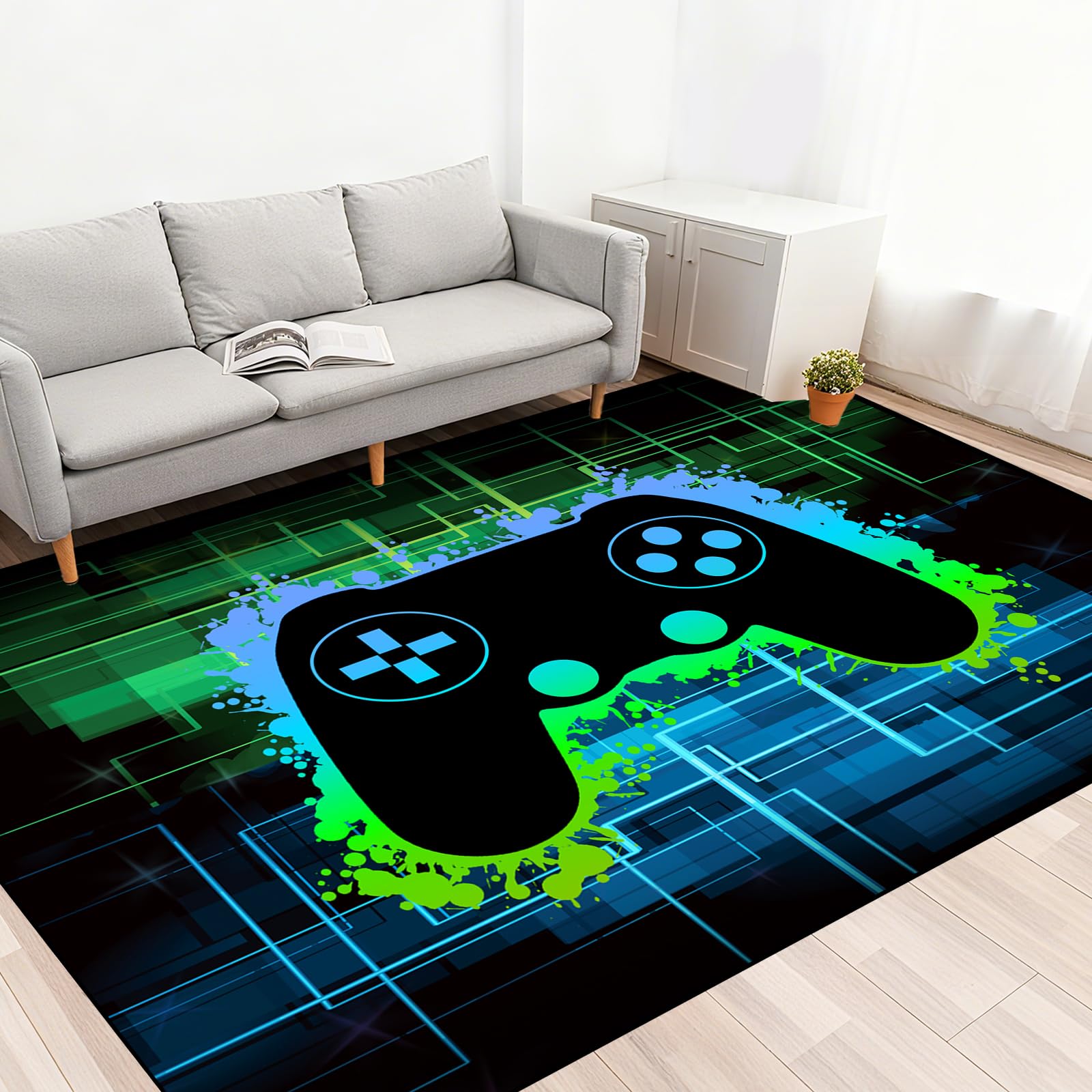 Gamer Rug for Boys Room - Video Game Rugs for Kids Bedroom Gaming Rugs for Gaming Room Gamer Decor for Boys Room Game Carpet for Playrooms,3'×5'