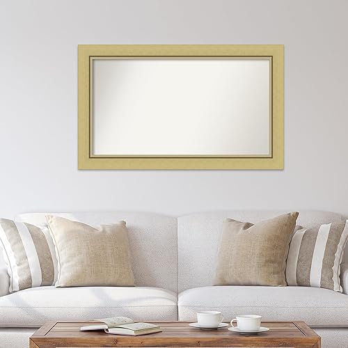 Miniatura 4 de Amanti Art Gold Bathroom Mirror for Over Sink, 29x48 Custom Made Landon Gold Rectangle Vanity Mirror, Oversize Casual Wood Frame, Hangs Horizonally