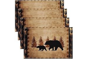 Rustic Placemats Set of 4: Unleash the Wilderness Charm at Your Table