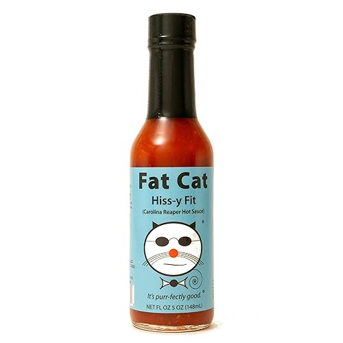 Fat Cat Gourmet - Salsa picante "Hiss-y Fit" Carolina Reaper Salsa picante fuerte Para alas, sopas, sándwiches, pizza, tacos Extra caliente
