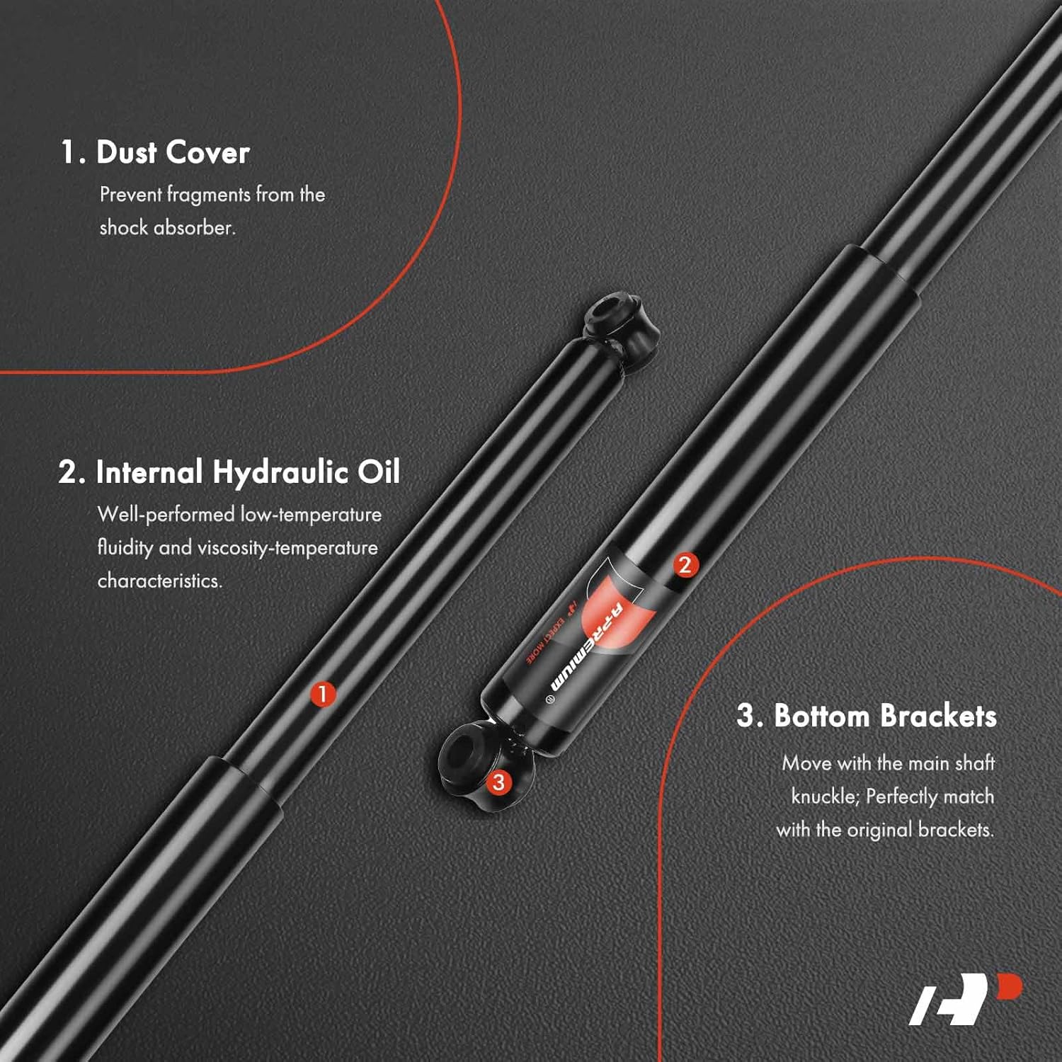 A-Premium Rear Pair (2) Shock Absorber Strut Assembly Compatible with Toyota T100 1993 1994 1995 1996 1997 1998, 4WD, Driver and Passenger Side