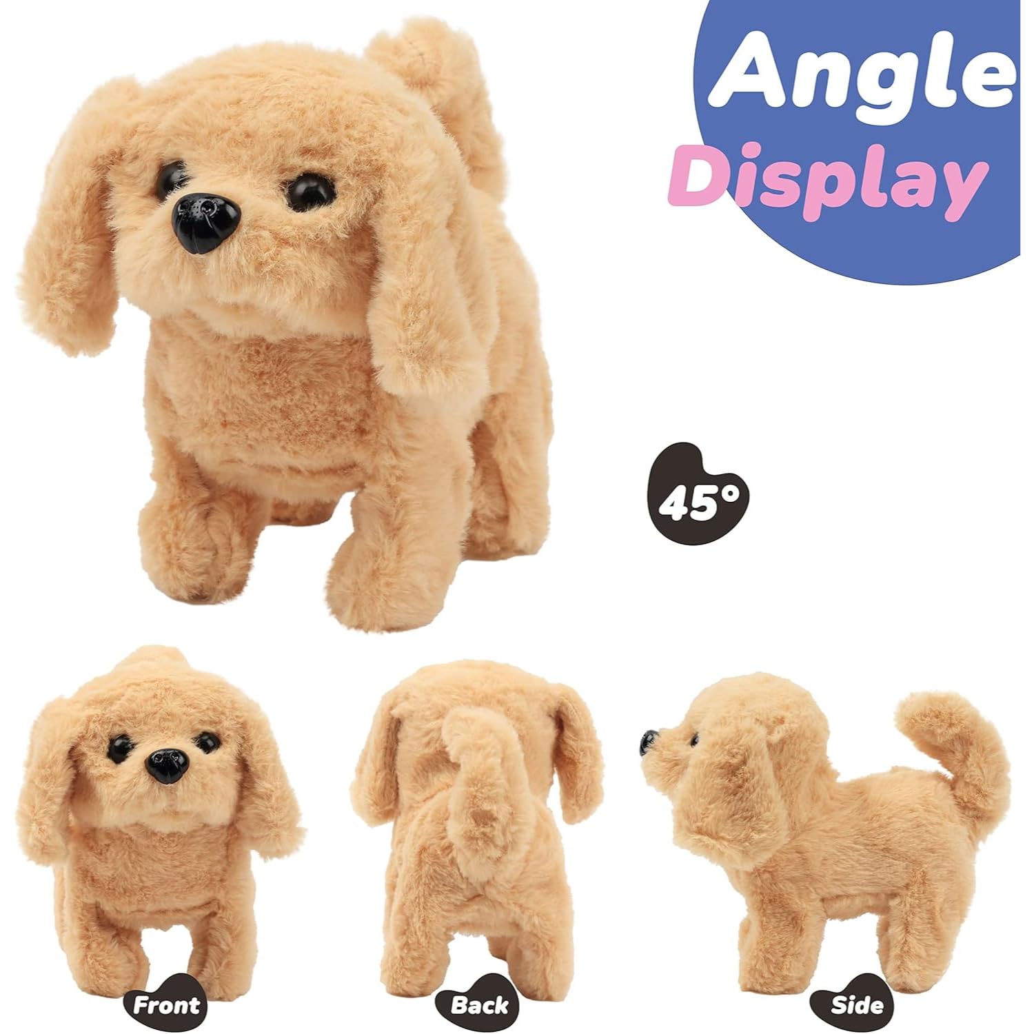 Aqify Hopping Walking Dog Toy with Sounds, Jumping Dog Wiggling Tails, Twitching Mouth and Nose, Educational Interactive Dog Toy for Baby Kids Children 1