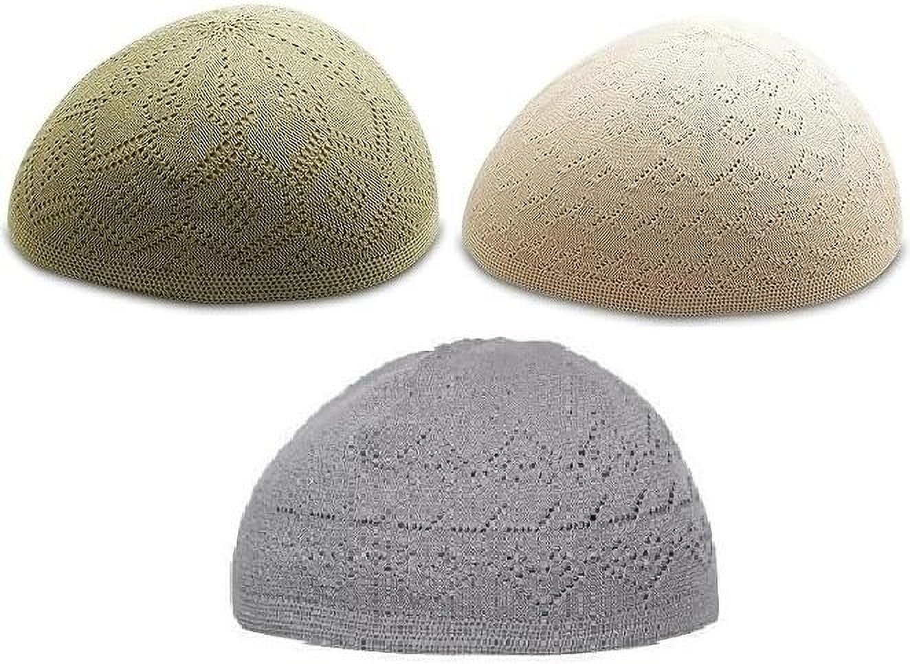 GenericMen's Turkish Crochet Kufi - Elastic, Knitted, One Size