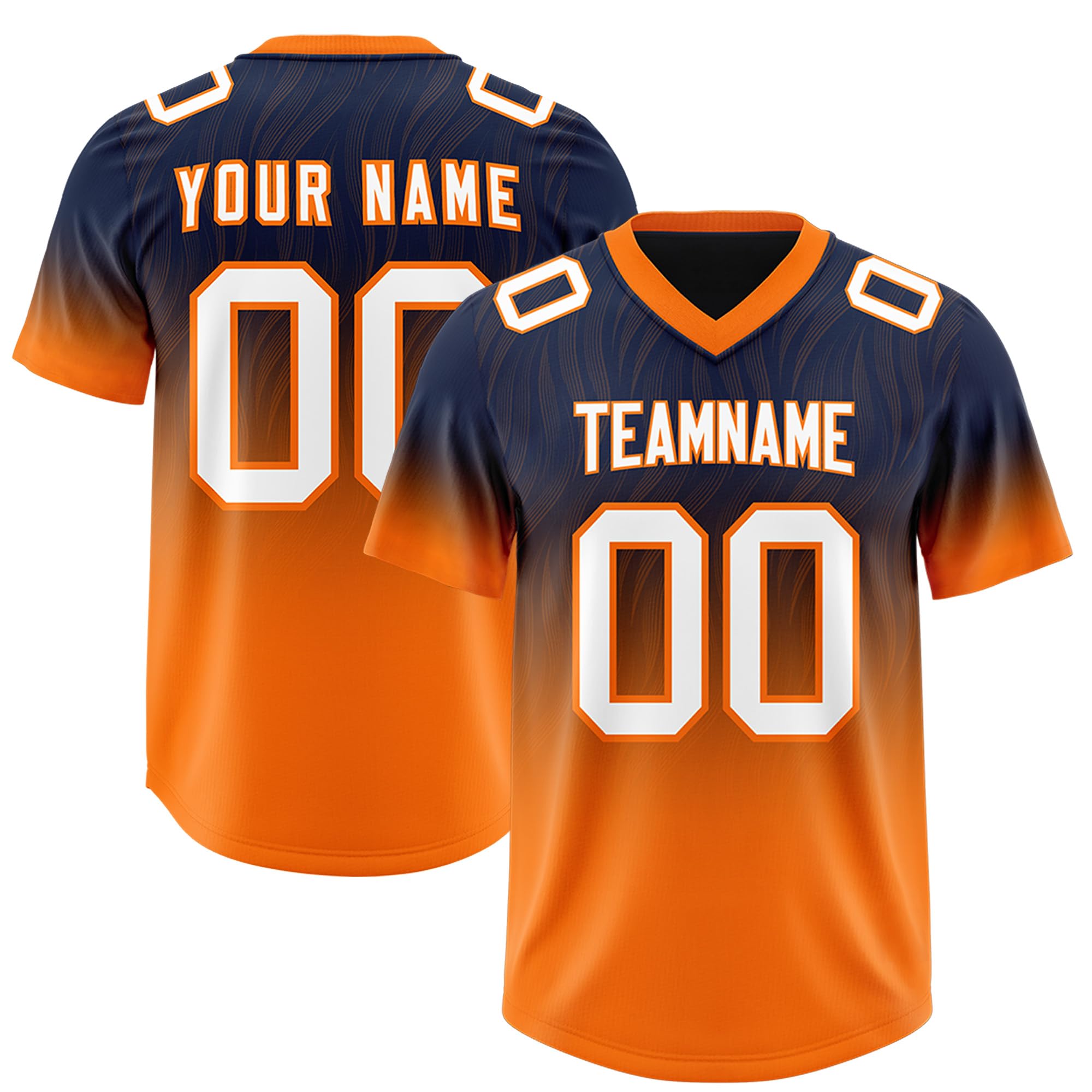 KXK Personalized Gradient Football Jersey for Men Women Kids Customized Stitched Name Number Logo Sports Shirt