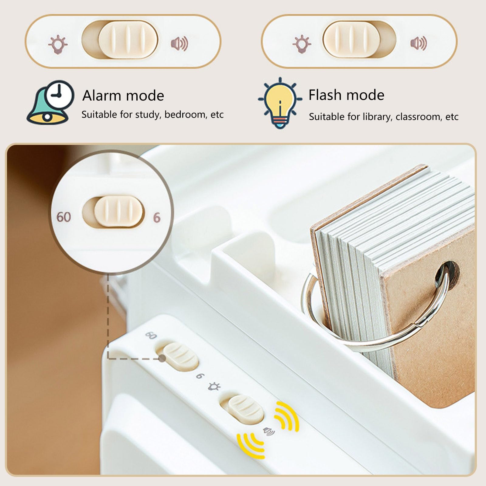 Organizzatori da scrivania con timer, portapenne, portapenne, portapenne, rotante, per scuola, ufficio e casa, con timer visivo e matita rotante