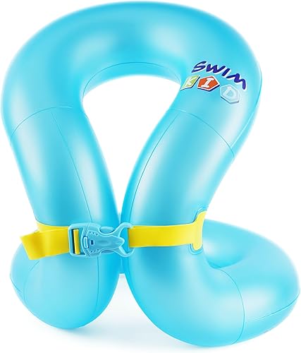 Chaleco de natación para niños de 3 a 5 años, 6 a 12 años, flotadores inflables portátiles con doble bolsa de aire y hebilla de seguridad ajustable