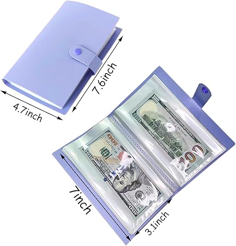 Miniatura 3 de Carpeta de ahorro de dinero, 50 páginas fundas transparentes para monedas, soportes de billetes para billetes conmemorativos, boletos, suministros
