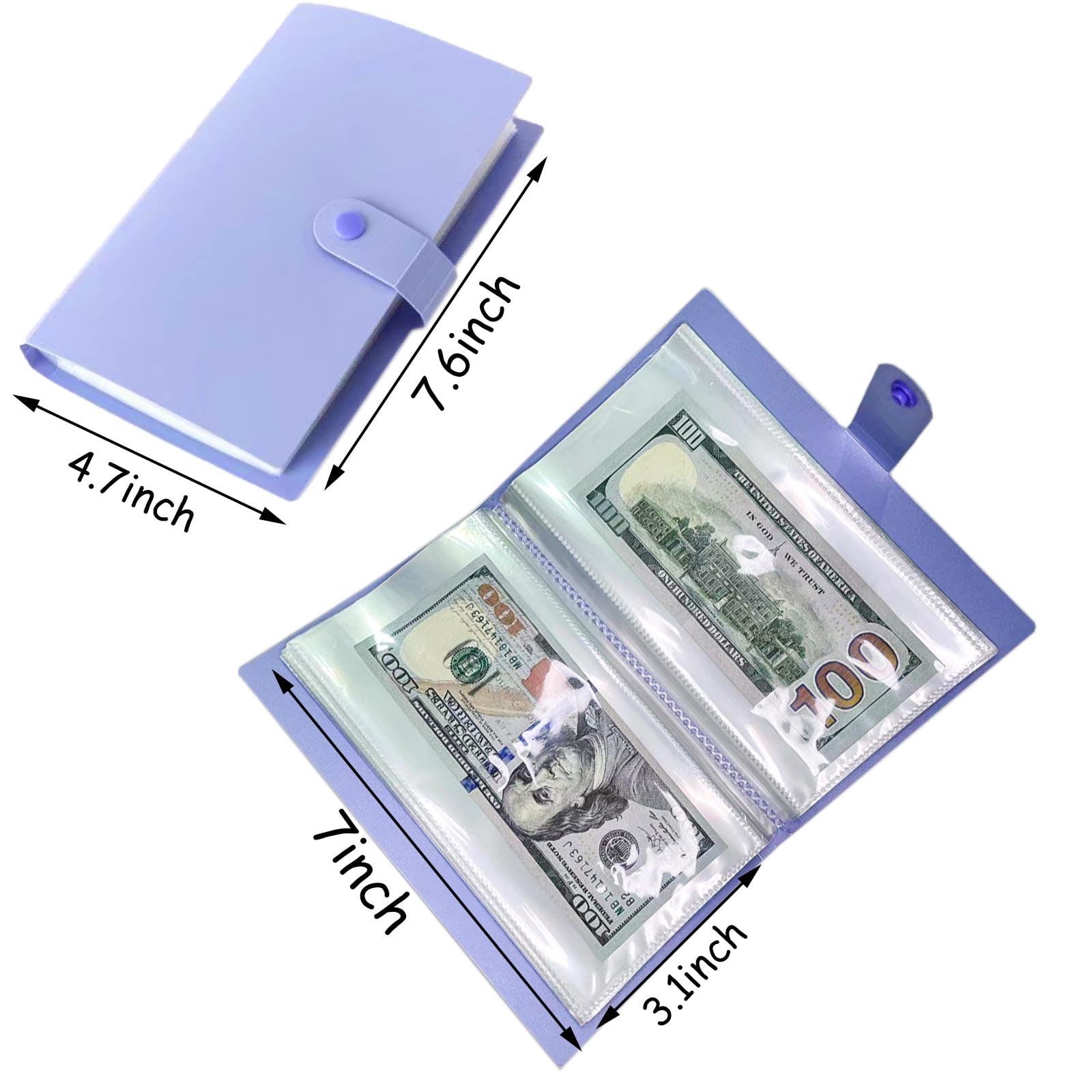 Carnet De Collection Billets – 50 Pages Transparentes – Pochettes 18x8 Cm – Pour Billets Commémoratifs Et Timbres – Portable
