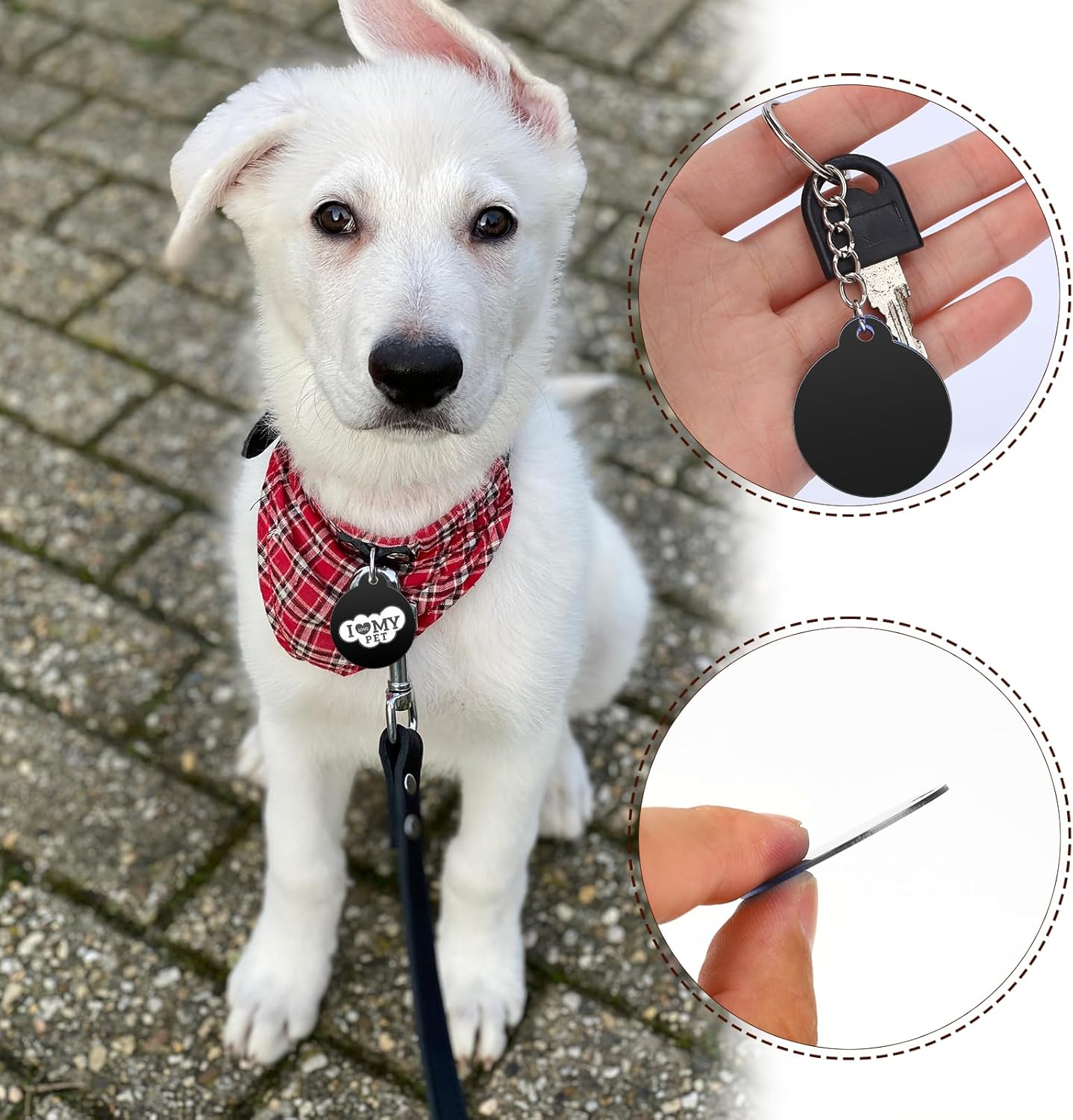 25 Pack Blank Dog Tags for Engraving, Round Aluminum Blank Tags, Black Engraving Stamping Blanks for DIY Crafts, Dog Tag, Keychains, 1.4 Inch Diameter - Image 3