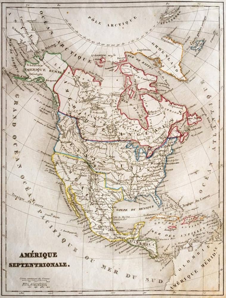 アンティーク 1800年代中央アメリカの地図 アンティーク 1800
