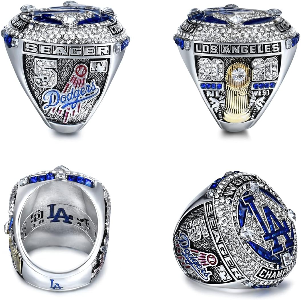 3 Rings of 1981 1988 2020 LA 'World 'Series Rings Champions Replica Ring with Championship Ring Box for 'Dodgers Fans Gift Collection （Size 9