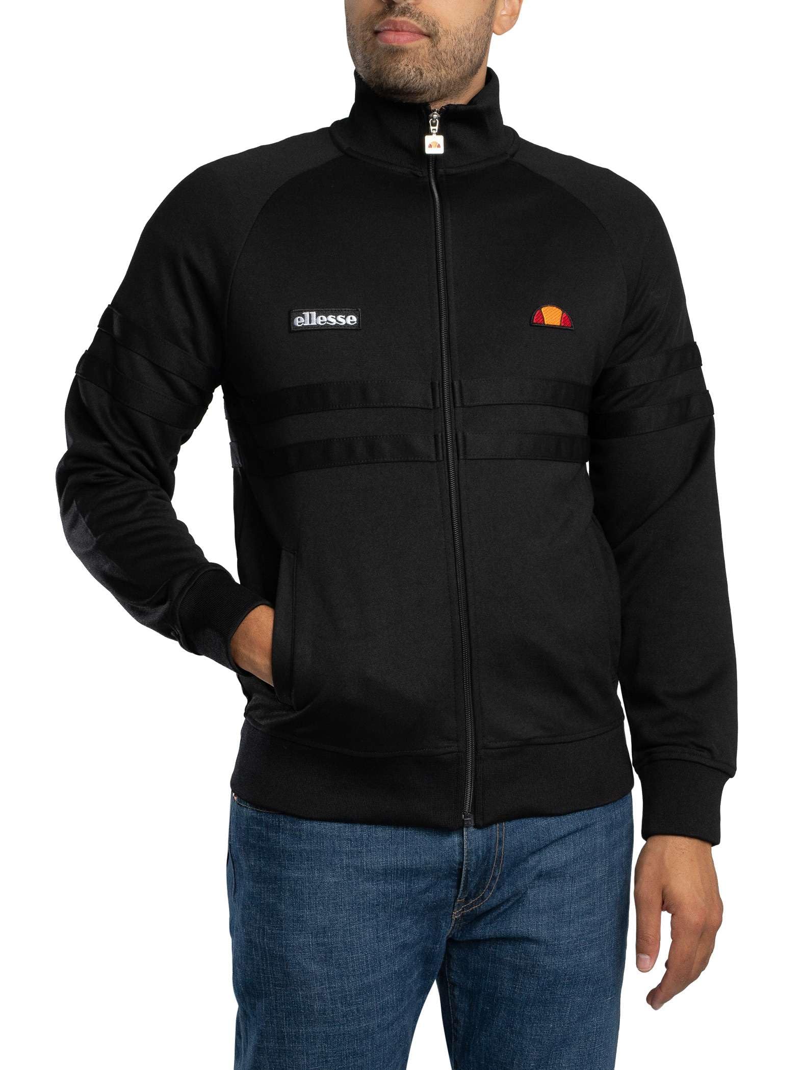 Ellesse Men's Black Mono Rimini Track Jacket, M