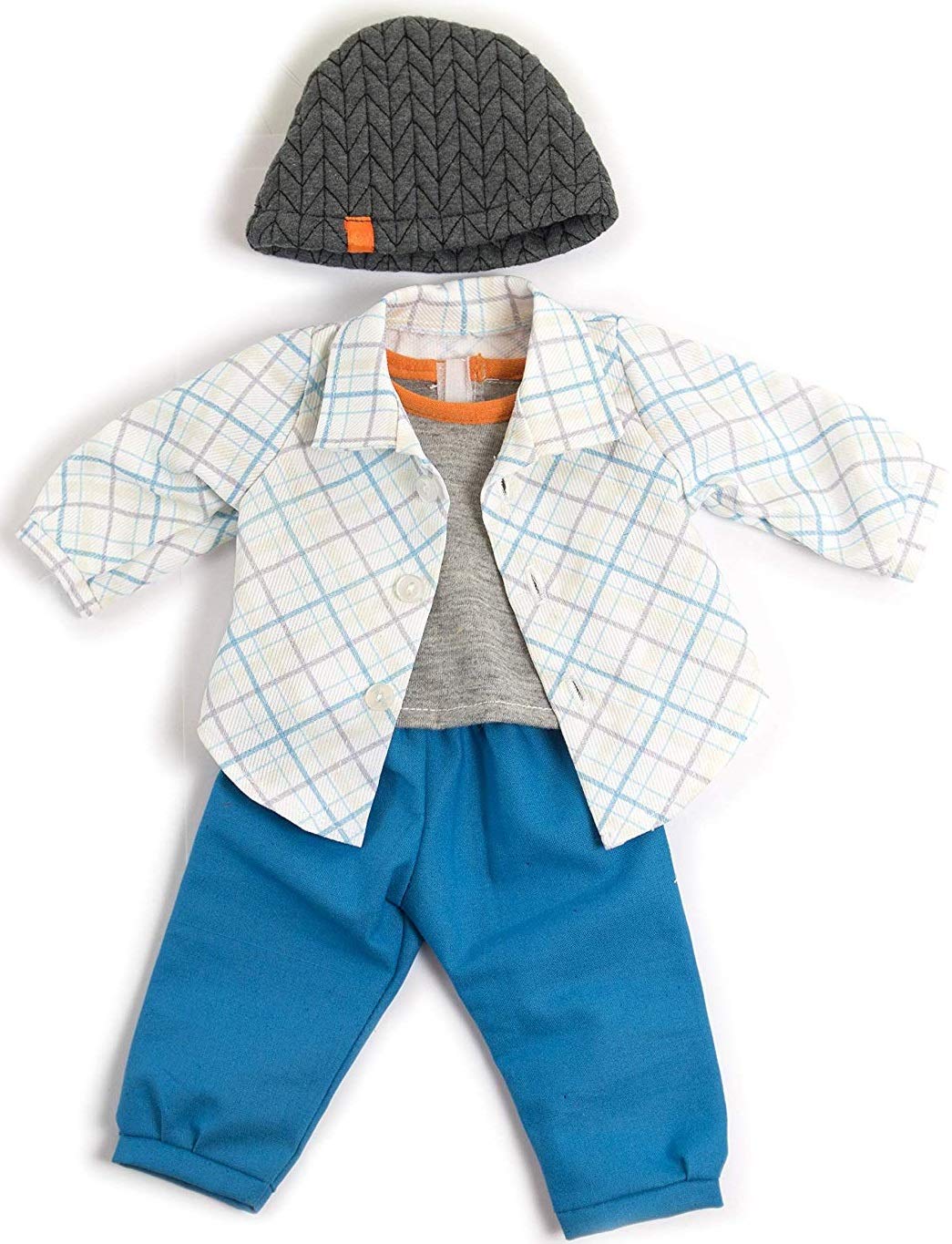 Miniland Conjunto Frio Vestido para muñecos de hasta 40cm, Accesorios muñecas, Gorro y Falda | Color Rojo — view 6