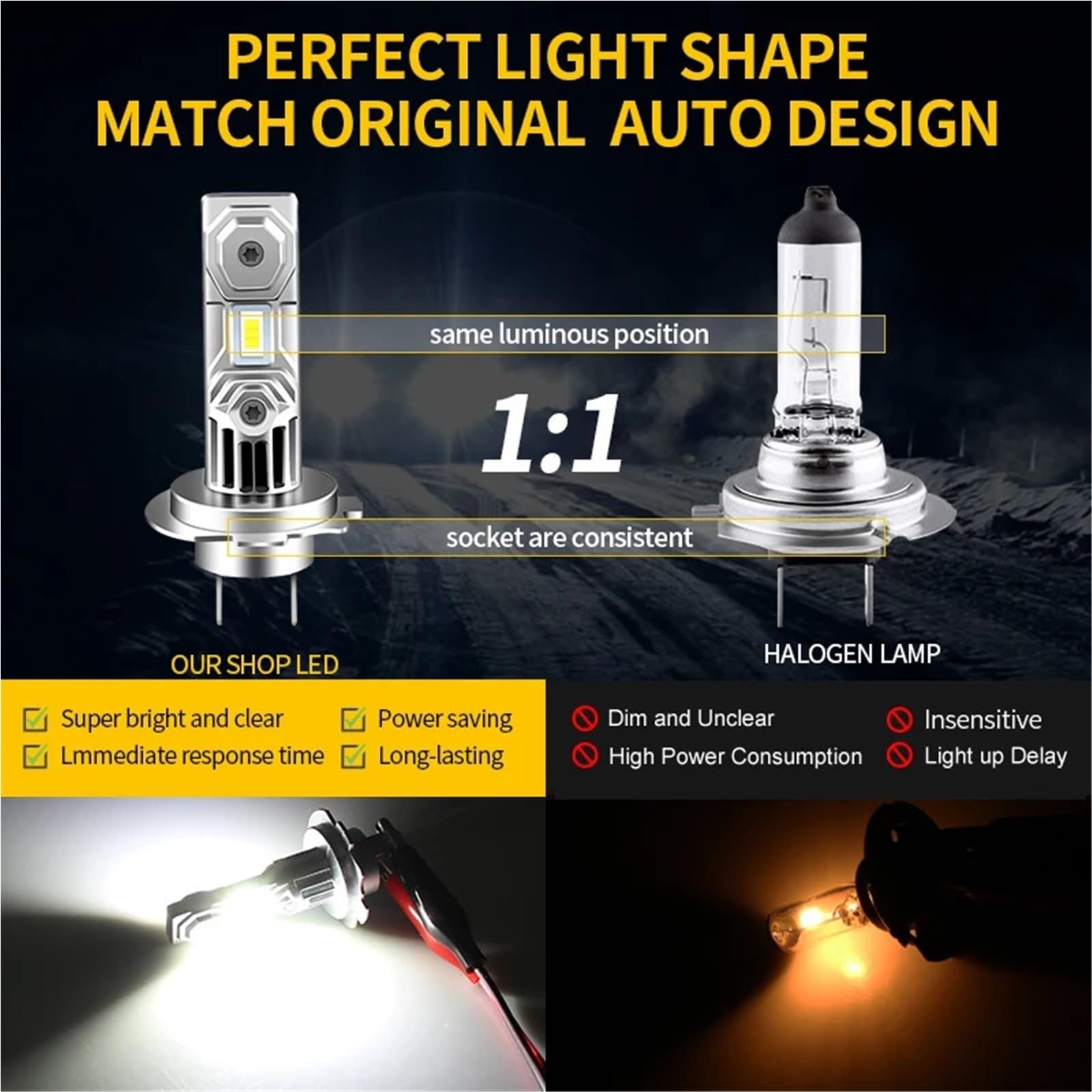 Kit de phares Phares LED H7 6000 K blancs 12 V pour moto 30 W, adaptés à la BMW S1000RR 2009-2018 Phare de moto(2PCS LED H7 White)