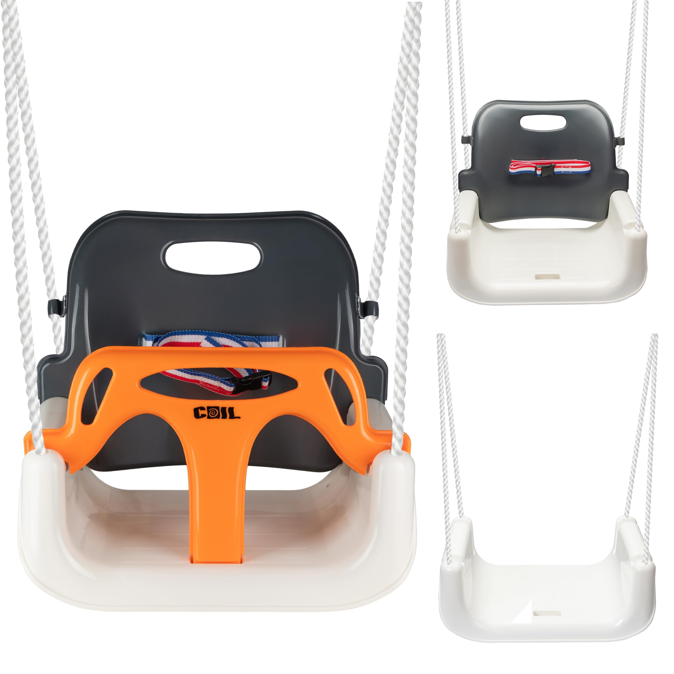 COIL Kinderschaukel Babyschaukel Outdoor 3-in-1 Schaukel Baby Verstellbarer Kinderschaukel Indoor mit Rückenlehne Schaukel Indoor Kinderschaukelsitz Kleinkind Schaukel