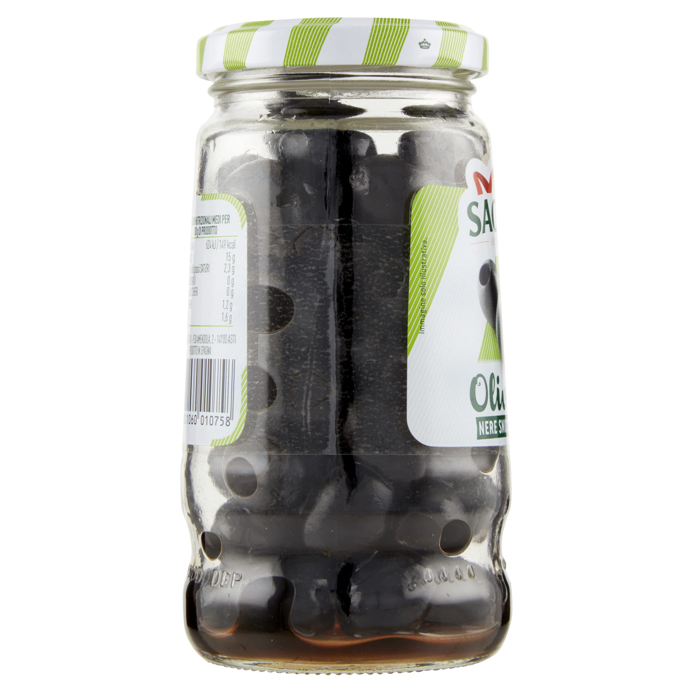 Saclà, OlivOlì, Olive Nere Denocciolate, Ideali per Insalate e per Arricchire i Tuoi Piatti, Senza Liquido, Vaso Vetro, 135g, Confezione da 12 pezzi