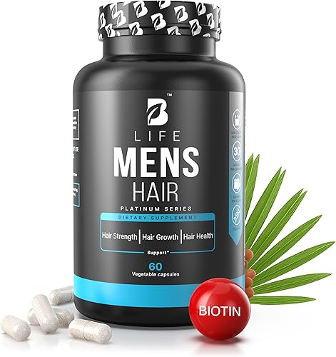 Suplemento para el crecimiento del cabello para hombres, biotina y colágeno, vitaminas para el cabello para hombres, soporte para cabello, uñas y