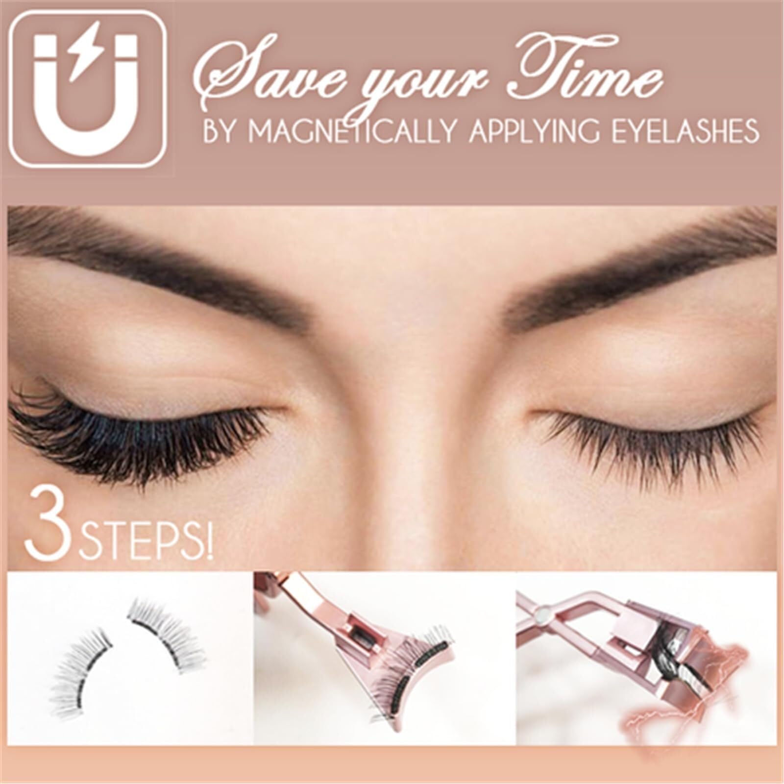 Magnetische Wimpern – 5 Paar, Wiederverwendbar, Wasserfest, Mit Magnetischem Eyeliner