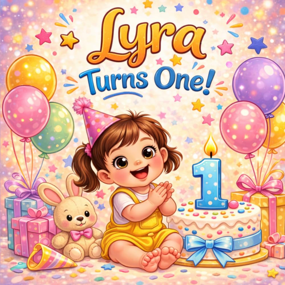 Lyra Turns One!: A Personalized First Birthday Book for Lyra: A Sweet Keepsake to Celebrate Turning One