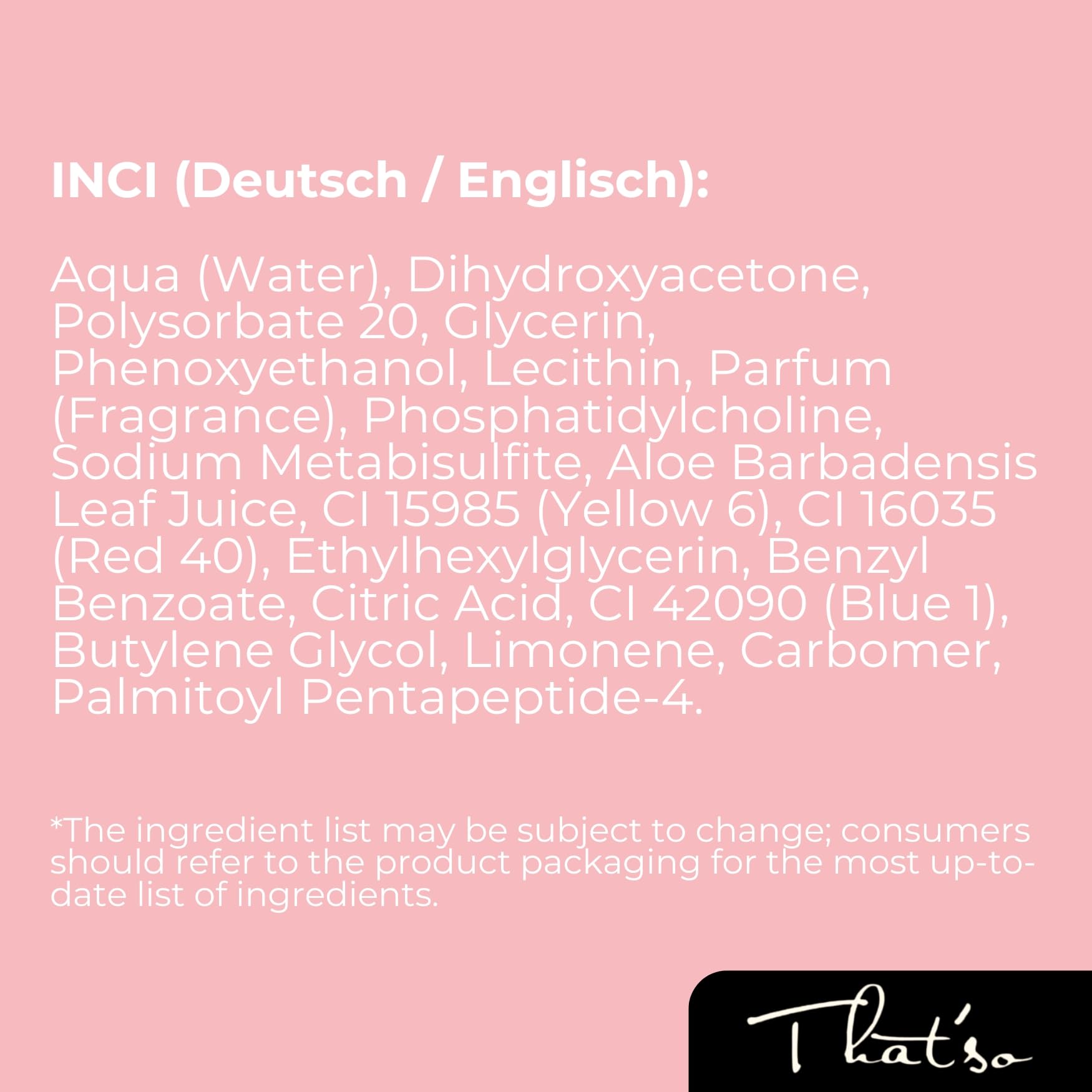 That'so On The Go Dark Selbstbräuner Gesicht Bräunungsspray und Körper 125ml mit Aloe Vera und Matrixyl, intensiver Selbstbräuner Spray, Self Tanner, Gesichtsbräuner mit Anti-Aging Wirkung