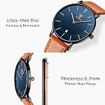 Mens Watches, Minimalist Wrist Watches for Men with Date Classic Men's Watch Leather Strap Ultra Thin Fashion Couple Gifts Montre Homme