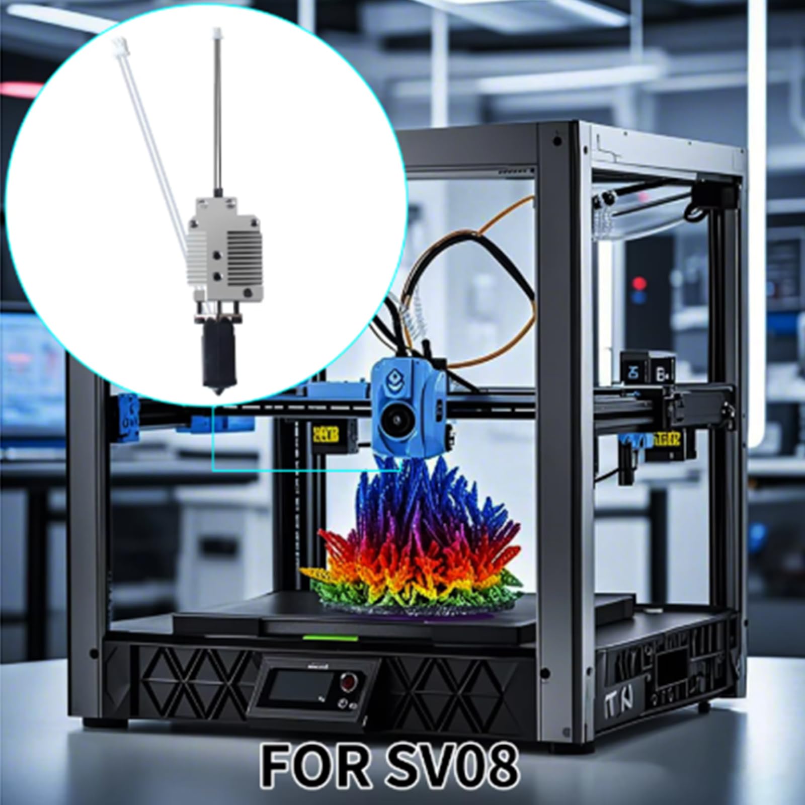 3D Drucker Hotend Baugruppe, 24 V, 72 W, Ersatz, kompatibel mit SV08, 0, 4 mm Düse aus gehärtetem Stahl, Upgrade der Thermistor Temperaturregelung, Upgrade des Druckkopfs, Hot End Extrusionsreparatur