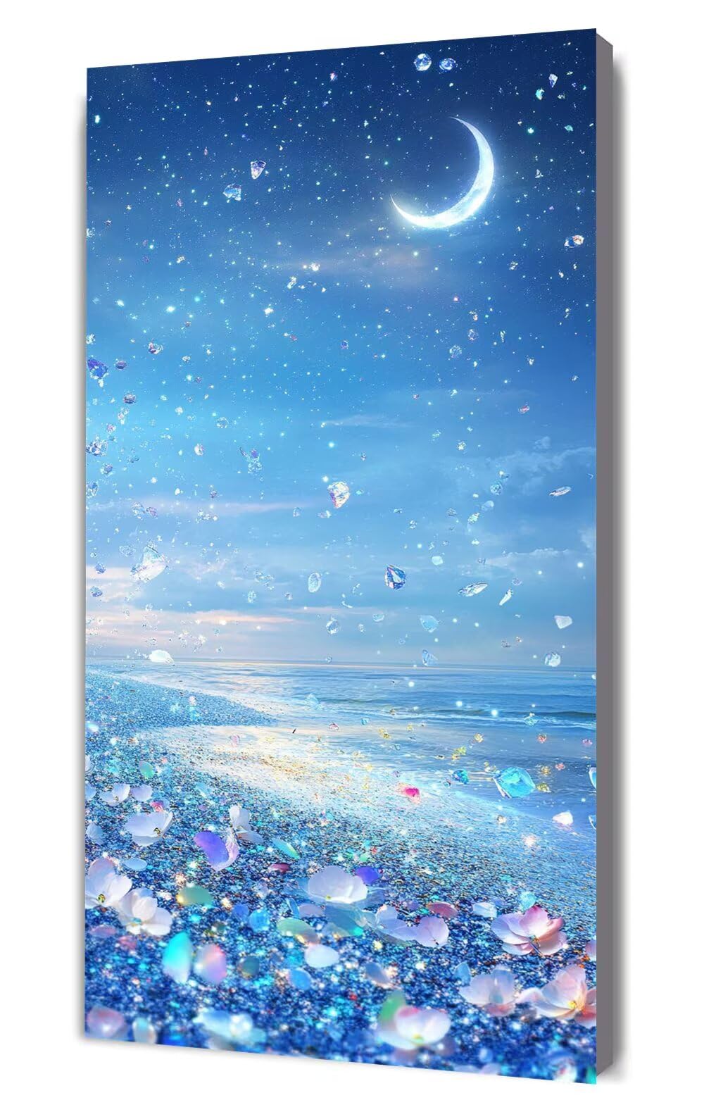 Dipingere con i Numeri spiaggia luna, Dipingere con i Numeri per Adulti Bambini Principianti, Fai da te Olio La Pittura di Numeri Kit, Hobby Creativi Adulti, Decor casa Donne Regalo 60x120cm s-109