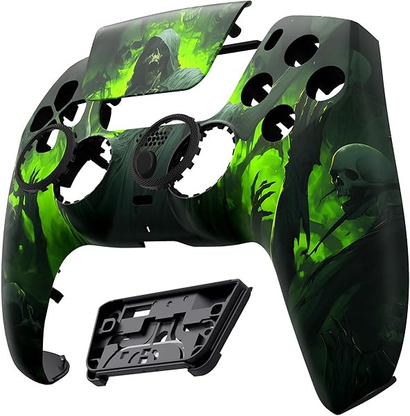 eXtremeRate Luna Coque Manette pour ps5 BDM-010/020/030/040/050,Façade pour ps5 Controller avec Pavé Tactile-Noir Carnaval - 5