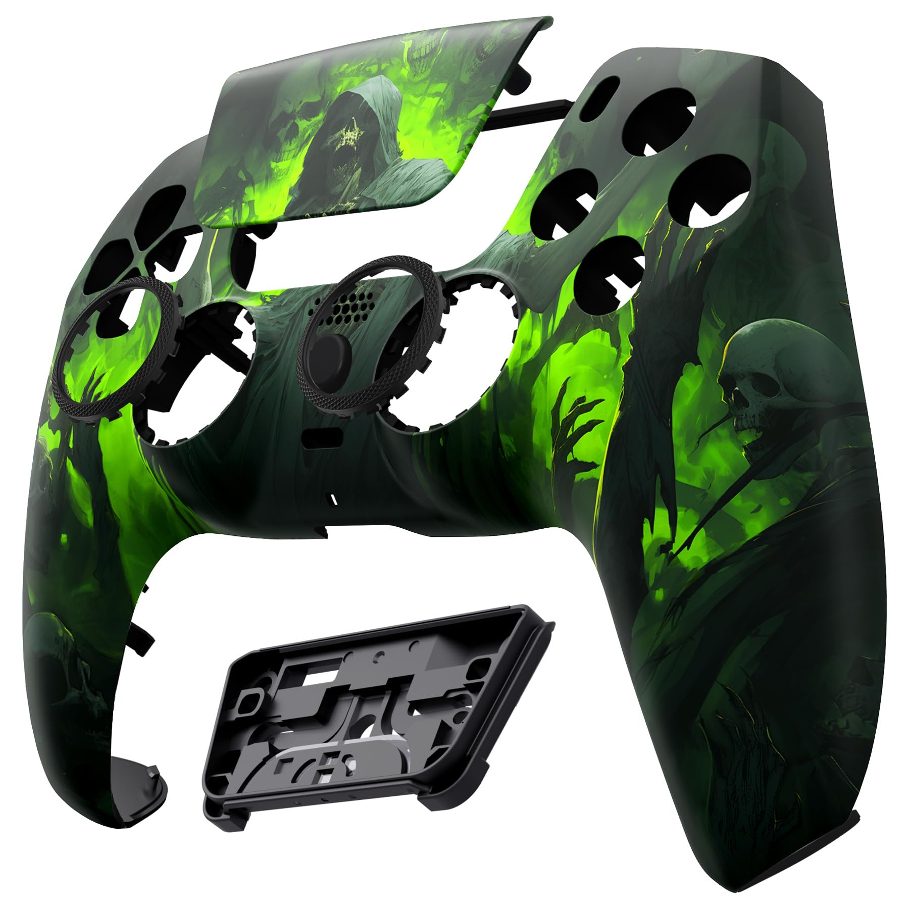 eXtremeRate Luna Coque Manette pour ps5 BDM-010/020/030/040/050,Façade pour ps5 Controller avec Pavé Tactile-Noir Carnaval - 5