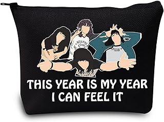 LEVLO Eddie Fans Cosmetic Make Up Bag Tv Show Inspired Gift This Year Is My Year I Can Feel It Makeup Zipper Pouch Bag For Friend Family, Black This Year, Cosmetic Bag