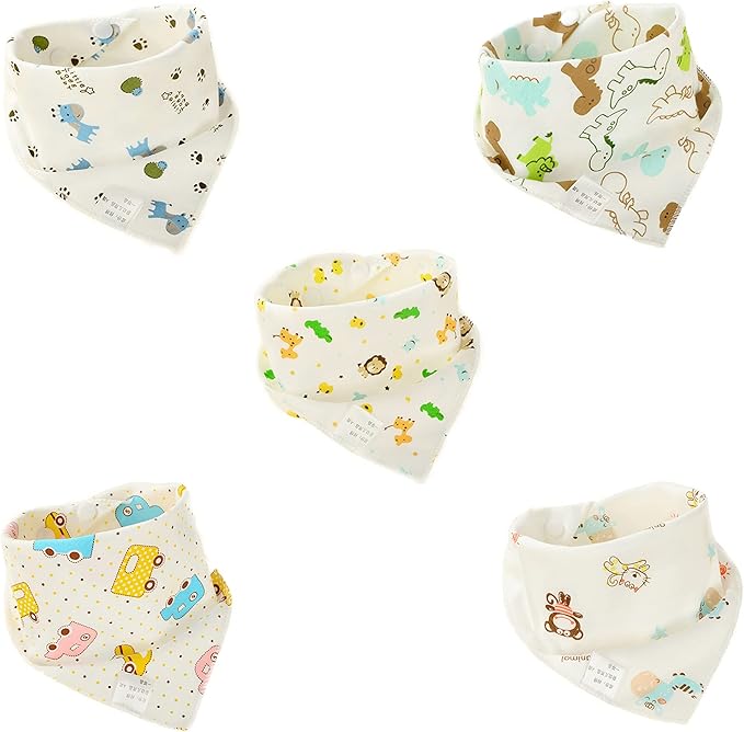 送料無料 バンダナ風 男の子 おしゃれ よだれかけ スタイ 5枚組 女の子 綿100