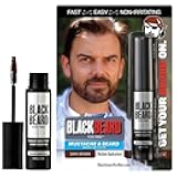 Blackbeard for Men Instant Beard Color – All Day Beard, Mustache, Eyebrow, and Sideburns Color – Temporary, Hypoallergenic Beard Dye Alternative – Up to 45 applications – Dark Brown, 1 Pack