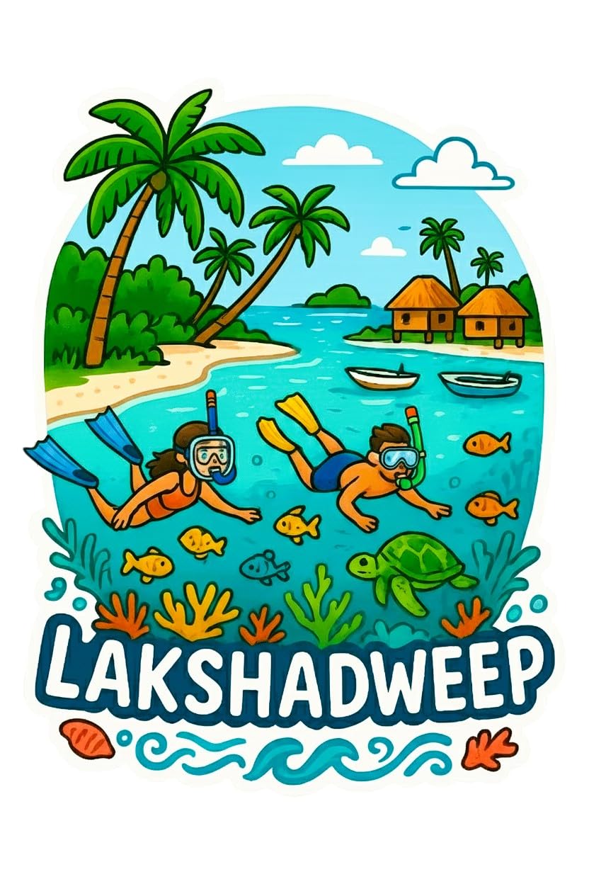 Lakshadweep Fridge Magnet – Sparkle Effect Print with Matte Lamination | 6mm MDF Backing & Round Magnet | Snorkeling, Coral Reef & Tropical Beach Souvenir from India’s Island Paradise-image-40