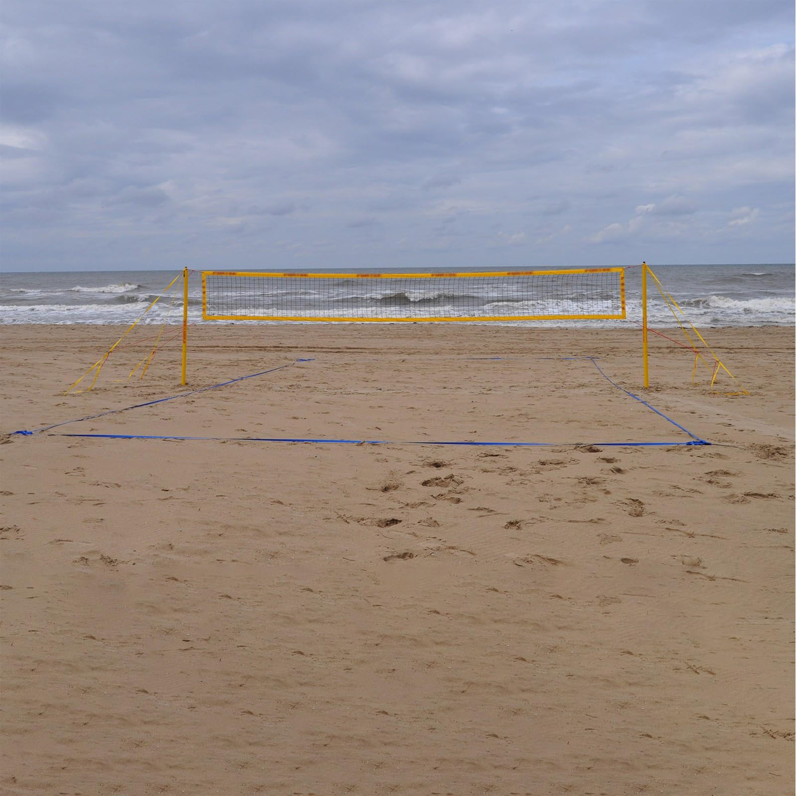 Pesada pelota de voleibol de arena marcador de campo de línea ajustable construcción de nylon incluye bolsa de anclaje equipo de voleibol de playa ligero