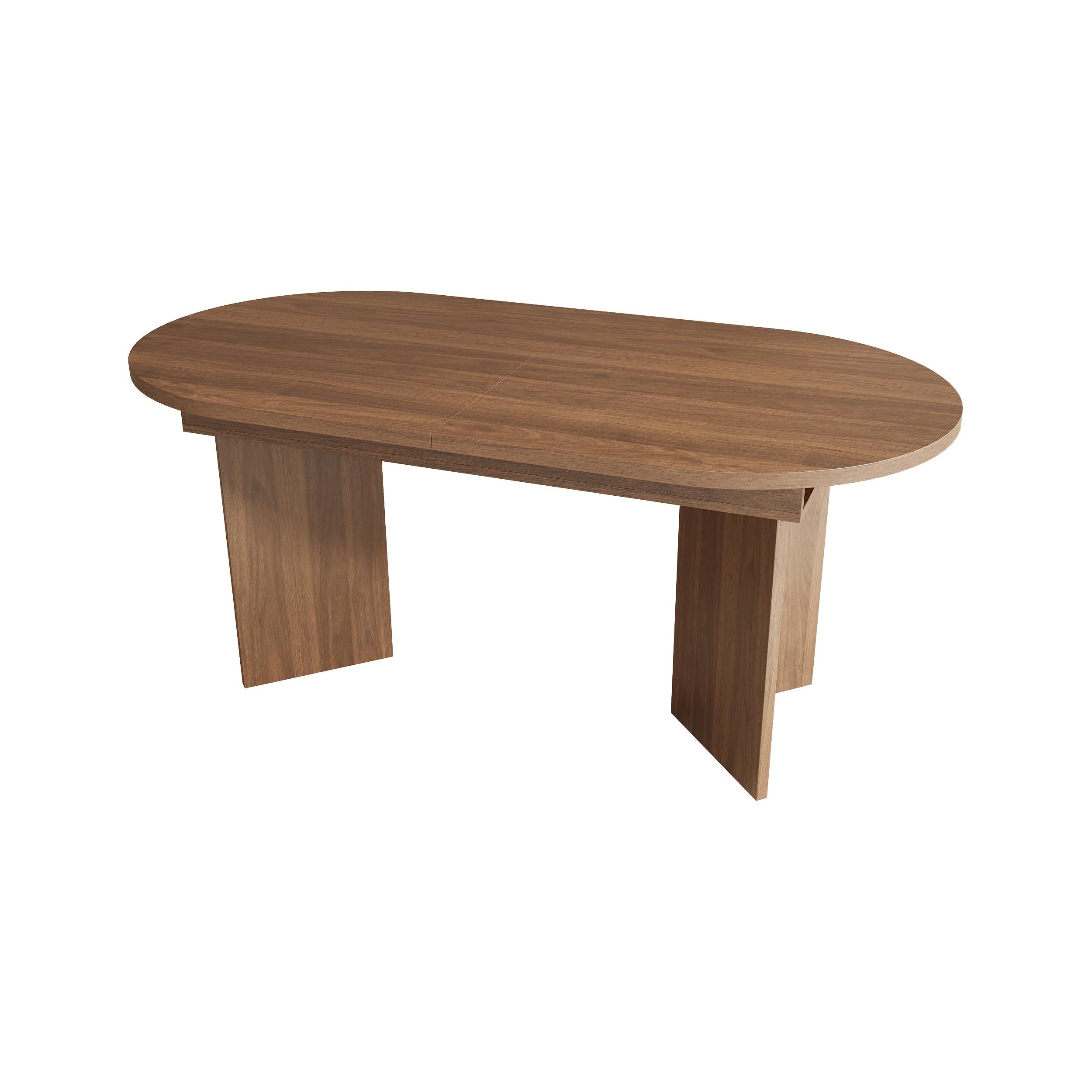 Mesa de comedor extensible 120/160 x 80 cm para 4–6 personas, mesa de comedor rectangular con esquinas redondeadas y tablero de 18 mm, mesa de cocina moderna de estilo sencillo (Nogal, 120/160 x 80 cm