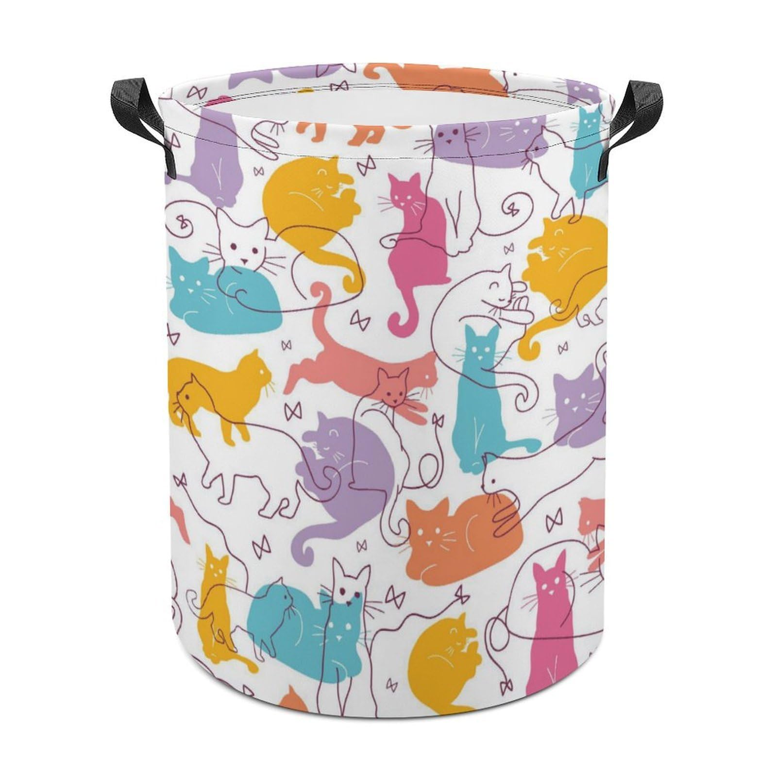 MHYRAC Laundry Hamper, Thread Cat Cat Laundry Basket, Washing Basket with Handle