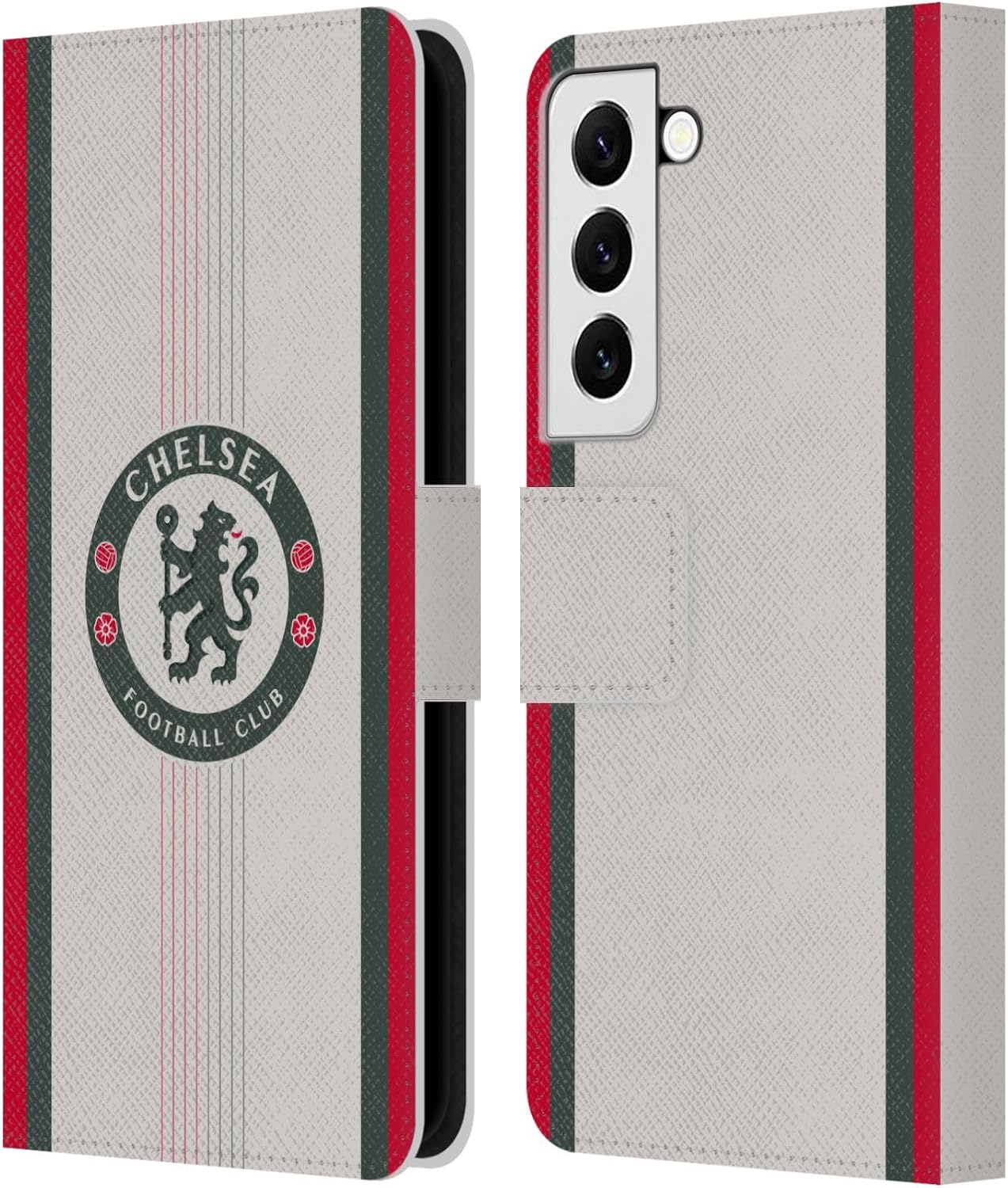 Head Case Designs Officially Licensed Chelsea Football Club Away 2025/26 Kit Leather Flip Case Compatible with Samsung Galaxy S22 5G